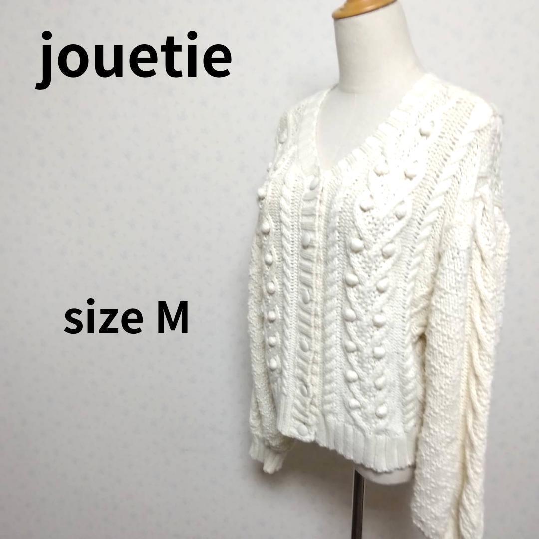 jouetie 2WAY ボリュームスリーブ オフホワイトカラーミドル丈カーディガン レディース トップス Mサイズ拍卖