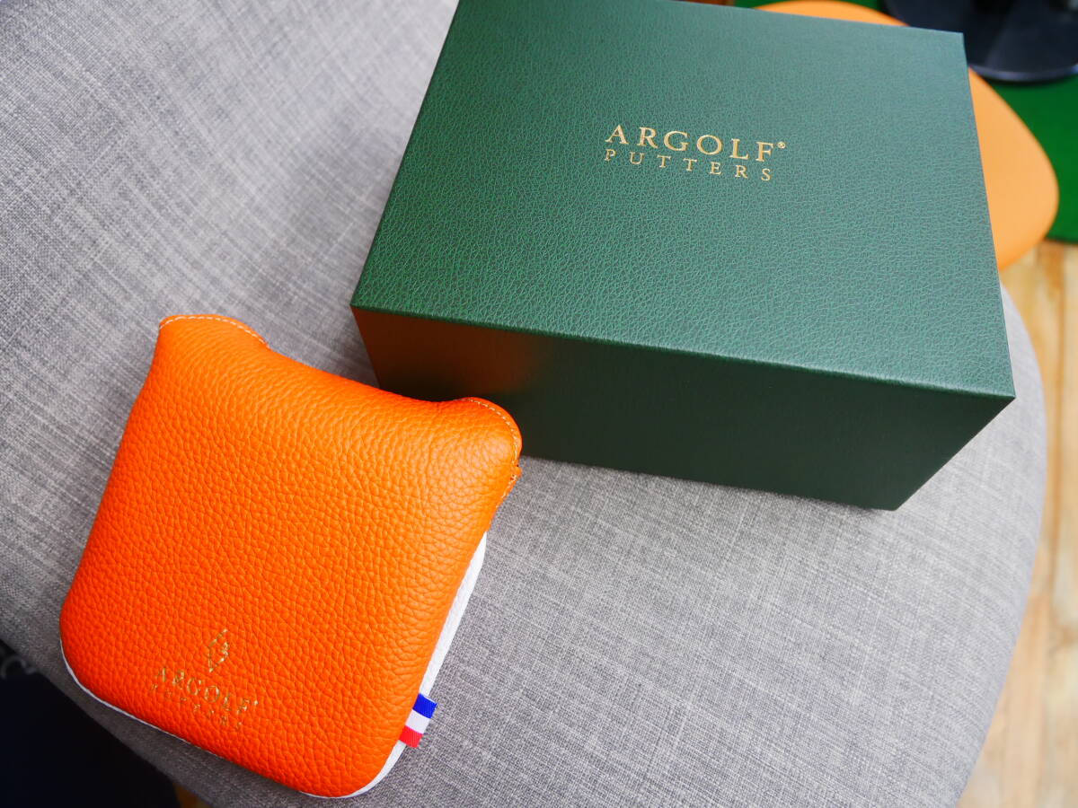 ●新品●ARGOLF●マルセンレザー ヘッドカバー●PT●オレンジ●マレットタイプ拍卖
