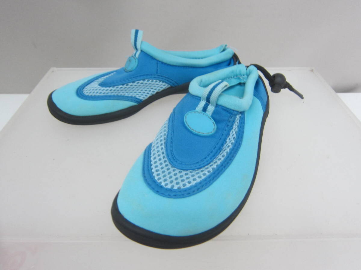 ★17)子供ウォーターシューズ・マリンシューズ サイズ19.0㎝ ブルー 同梱不可 箱なし※長期保管/使用感現状品■60拍卖