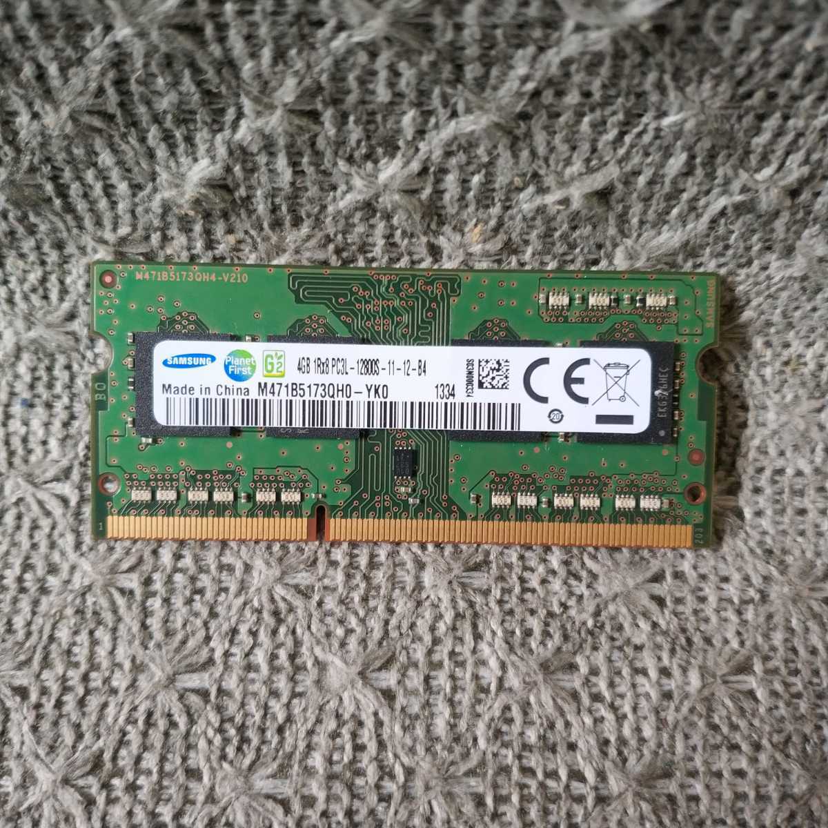 即日 速達可 ★ SAMSUNG製 ノートパソコン用 低電圧 メモリ M471B5173QH0-YK0 PC3L-12800S (DDR3L-1600) 4GB × 1枚 ★ 動作確認済 MD530拍卖