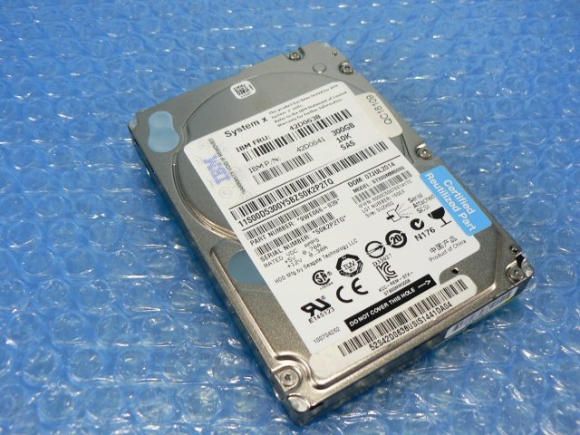 1FUE // IBM 42D0638 42D0641 300GB 2.5インチ SAS 6Gb/s 10K(10000)rpm / ST300MM0006 // IBM System x3650 M3 取外拍卖