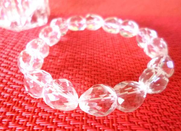 ☆可愛いぷっくりハート☆高品質AAA☆64面立体カット☆天然クリスタルクォーツ☆ ☆キッスミーちゃん♪ ☆10mm☆ ☆16cm☆拍卖