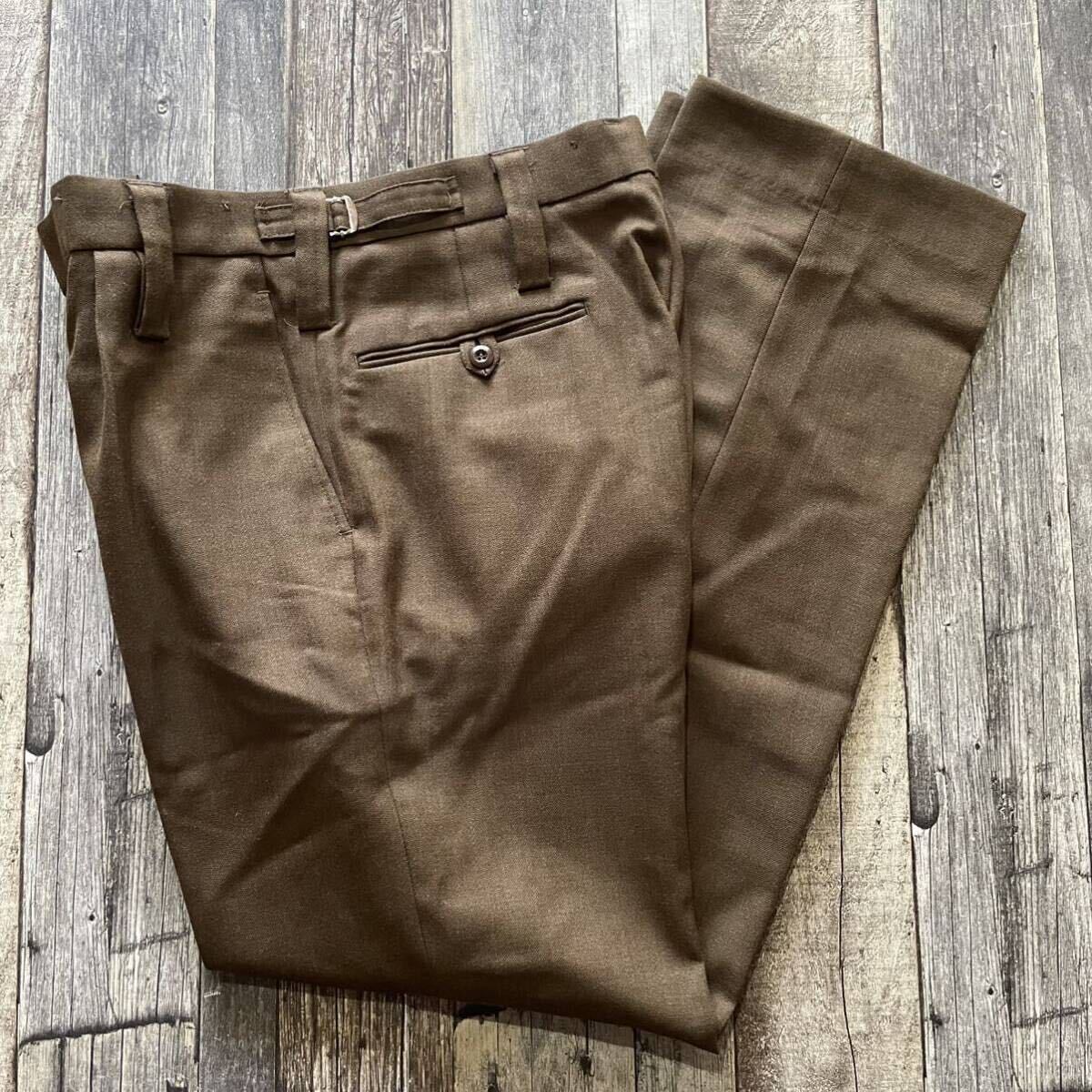 送料無料 イギリス軍 BARRACK DRESS ARMY ドレスパンツ こげ茶 スラックスパンツ拍卖