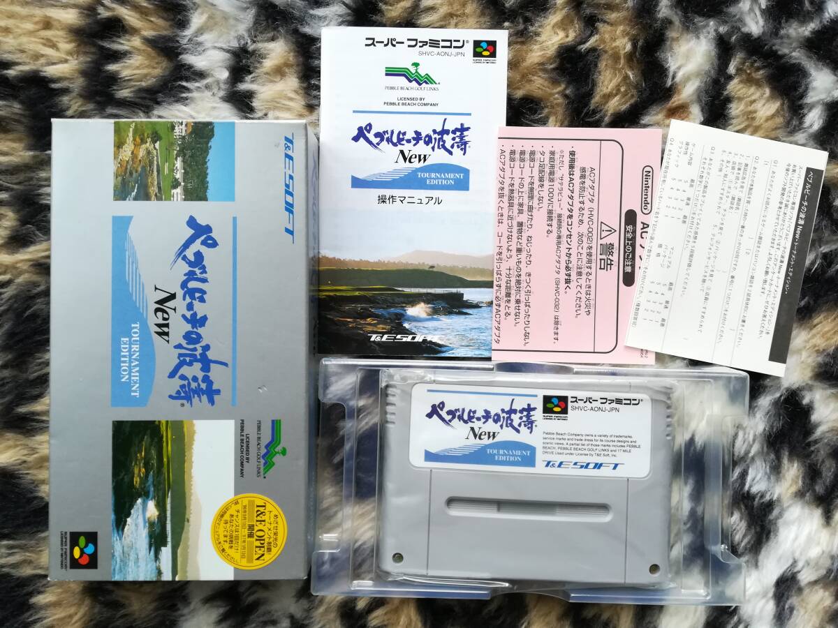 【美品・クリーニング・動作確認済み】SFC ペブルビーチの波濤NEW 箱・説・ハガキあり 拍卖