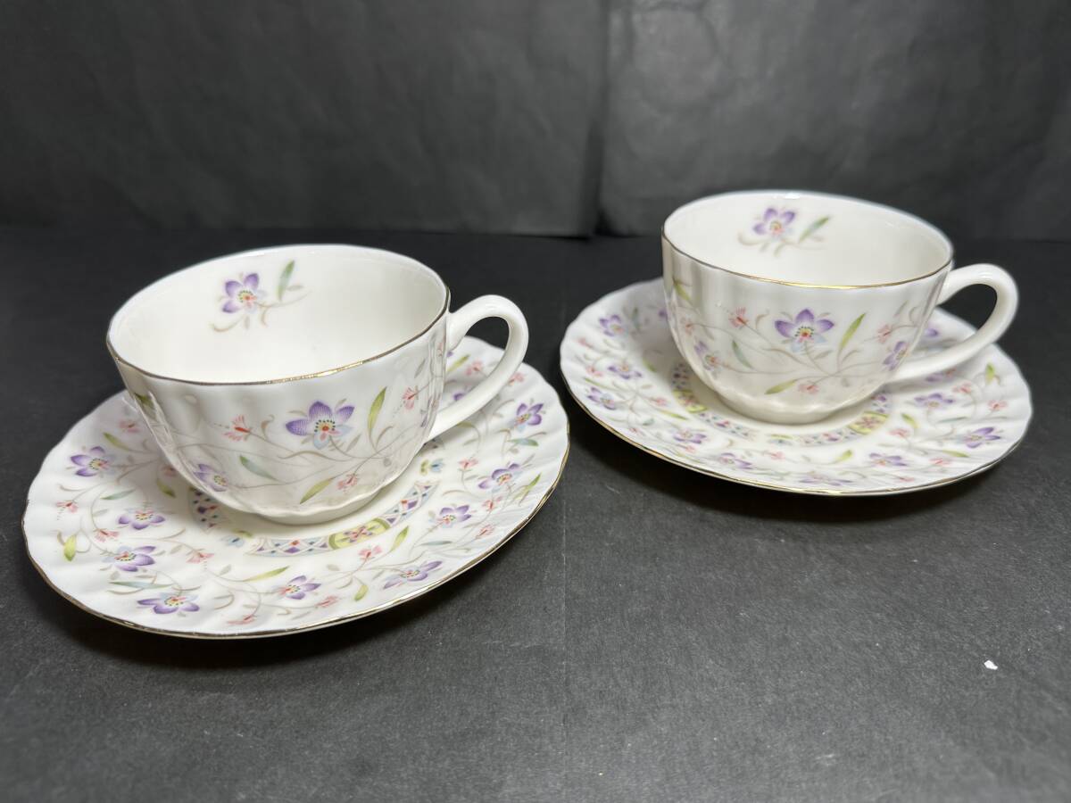 ★コレクター必見!! La Seine ビンテージ 花柄 カップ&ソーサー 2客セット ペア インテリア 洋食器 コーヒーカップ 雑貨 レトロ K70拍卖