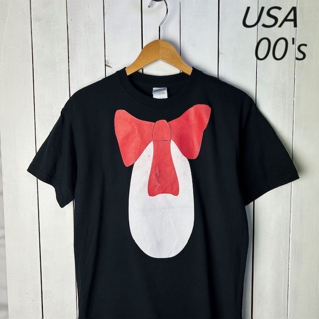 T●117 USA古着 00s 前後プリント Tシャツ M 黒 GILDAN オールド ヴィンテージ アメリカ古着拍卖