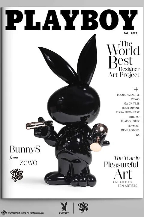 Playboy #4 BunnyS BLACK プレイボーイ ブラック ウサギサイズ デザイナーズトイ Designer Toyアートトイ Art toy 70cm フィギュア拍卖