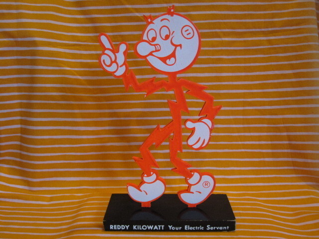 貴重 当時物 ビンテージ品 REDDY KILOWATT レディキロワット 34cm ウッドストア ディスプレー アドバタイジング 看板 アメリカ古着拍卖