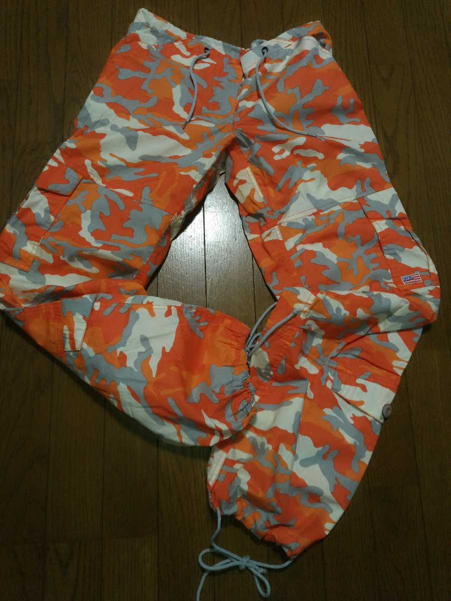 90s UFO JEANS ユーフォージーンズ 迷彩 パラシュートパンツ レディース USサイズXS ダンス カーゴパンツ ダンスウェア HIPHOP 拍卖