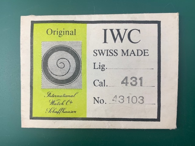 希少 未使用  IWC 純正パーツ レディース手巻き 純正Cal431ゼンマイ (TI240002)送料無料拍卖