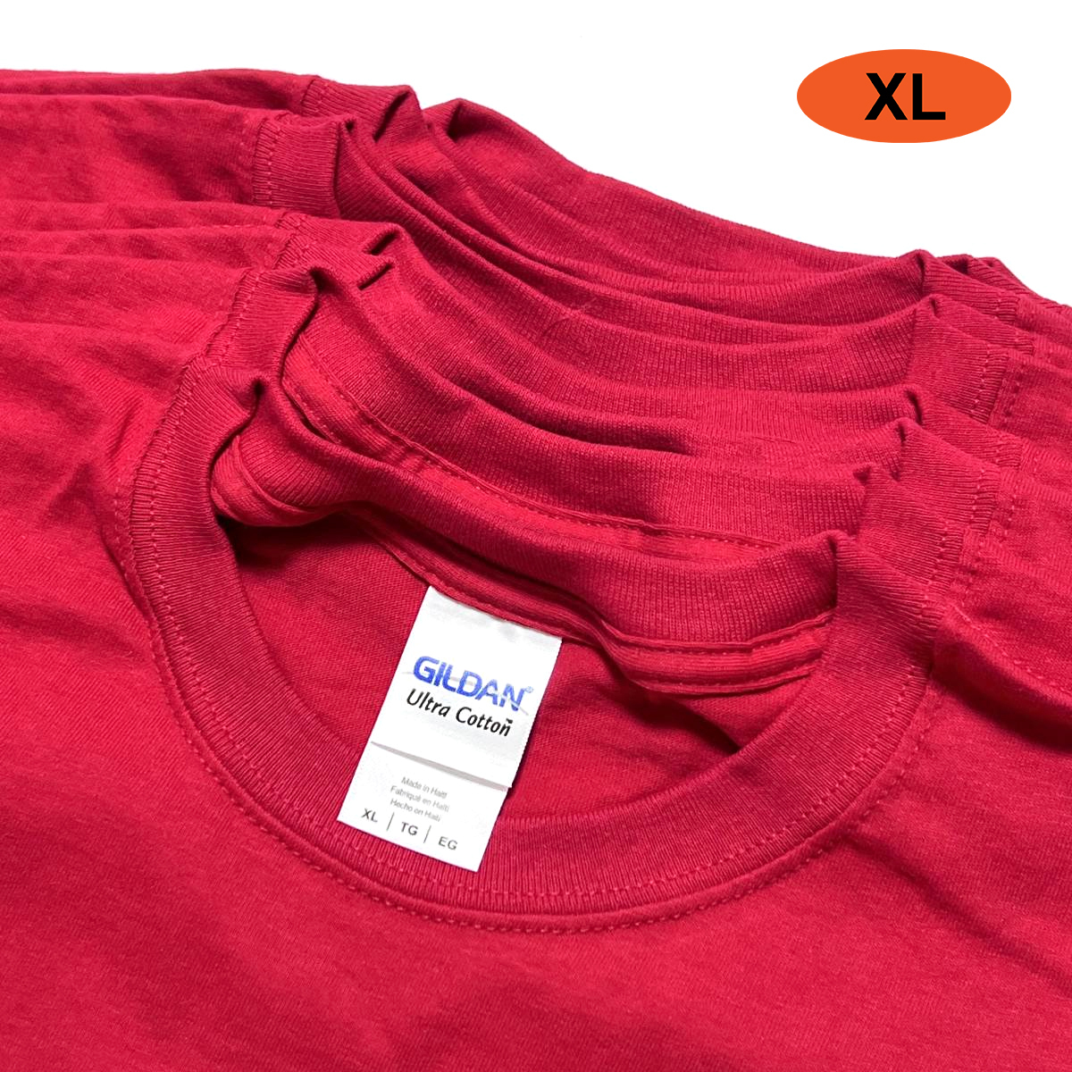 訳あり 9枚セット GILDAN ウルトラコットン 半袖 Tシャツ XL レッド ギルダン 赤 無地 大きいサイズ まとめ売り 卸売 未使用 #noca0219-FL拍卖