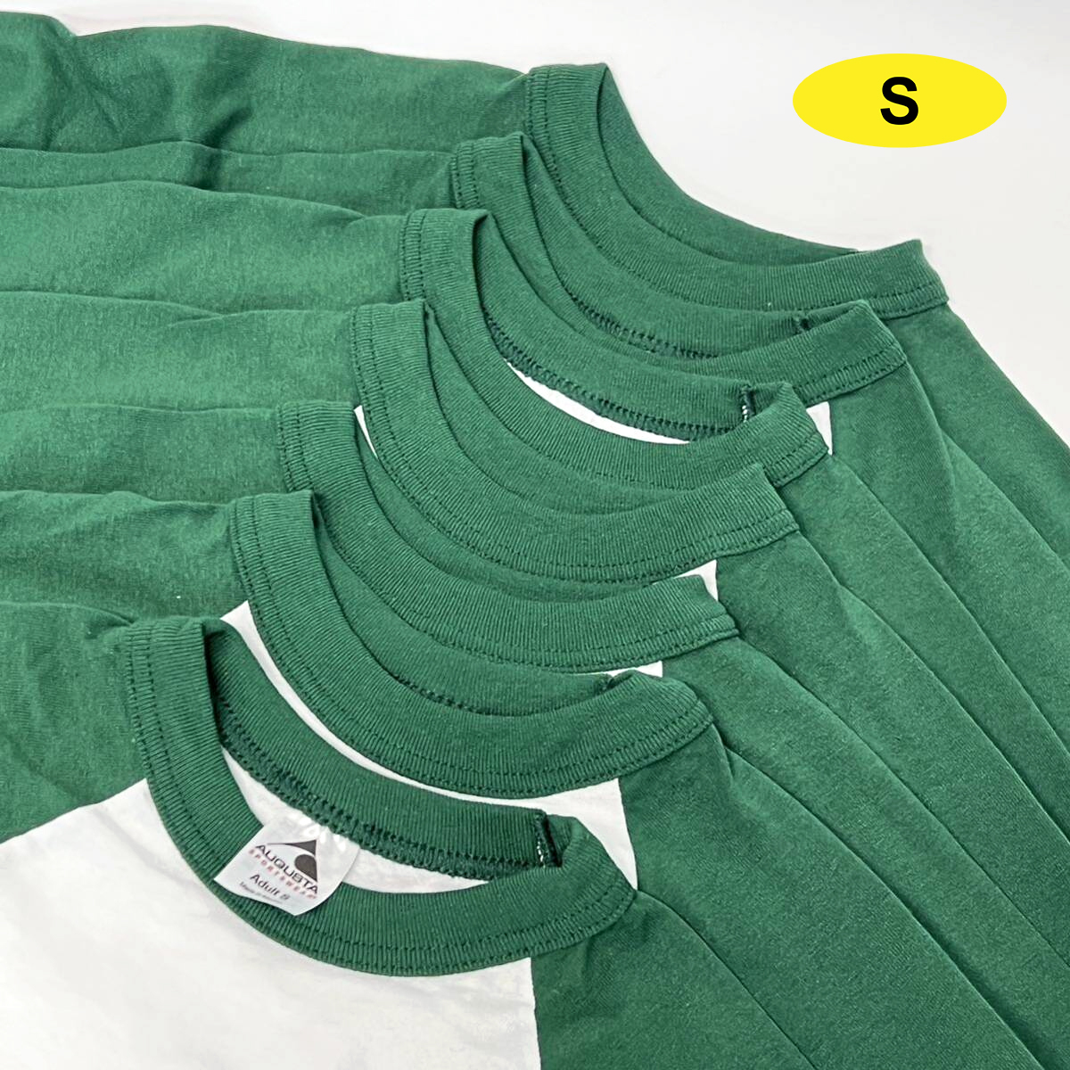 8枚 AUGUSTA SPORTSWEAR ラグラン Tシャツ S 七分袖 ホワイト グリーン オーガスタ 薄手 無地 男女兼用 まとめ売り 卸 未使用 #noca0313-FL拍卖