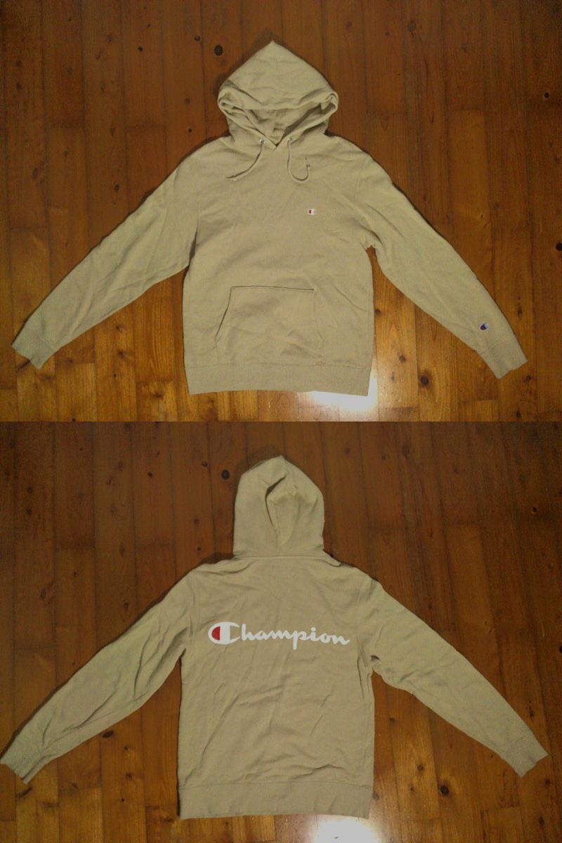 ☆チャンピオン【champion】スウェット プルオーバー パーカー トレーナー M ベージュ拍卖