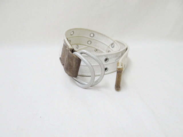 ダブルリングベルト 新品未使用 エイジング加工 ホワイト拍卖