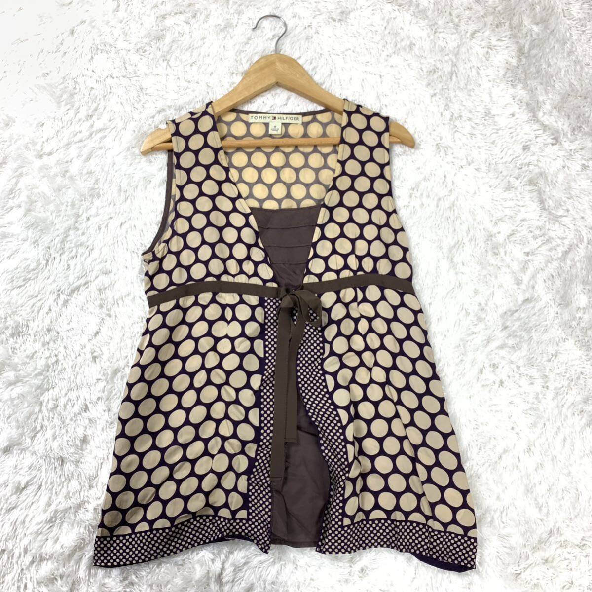 トミーヒルフィガー ノースリーブ シャツ ブラウス トップス ベスト レディース 0 YA6838拍卖