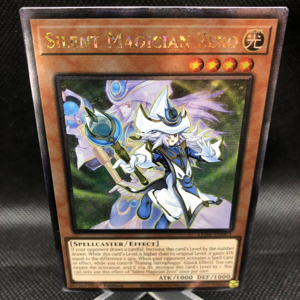 【未使用品】遊戯王 英語版 サイレント・マジシャン・ゼロ 25thシークレットレア LEDE-EN003 ①拍卖