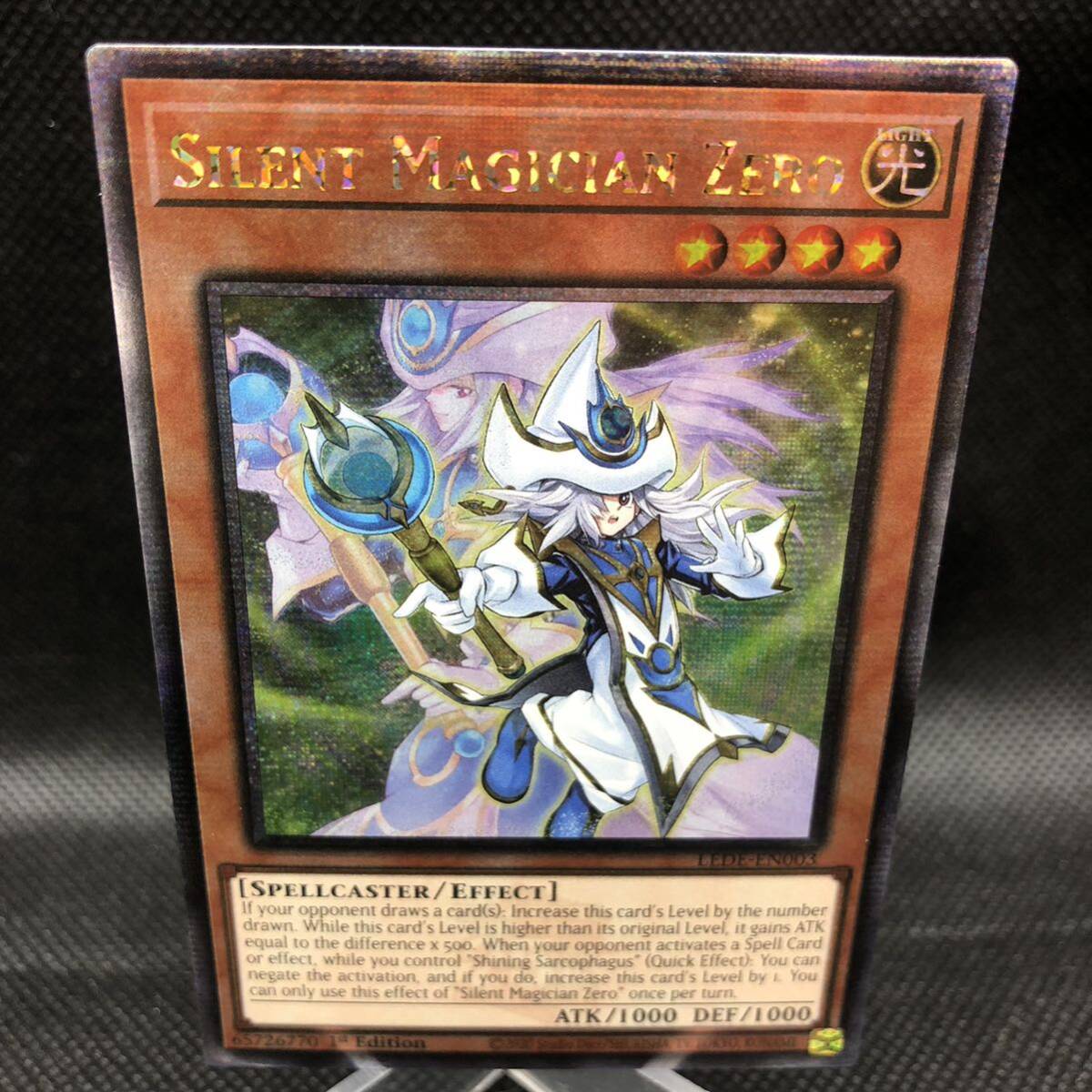 【未使用品】遊戯王 英語版 サイレント・マジシャン・ゼロ 25thシークレットレア LEDE-EN003 ②拍卖