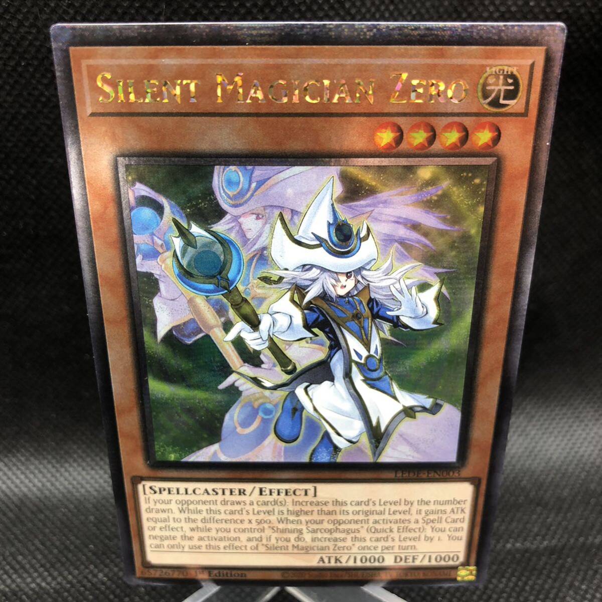 【未使用品】遊戯王 英語版 サイレント・マジシャン・ゼロ 25thシークレットレア LEDE-EN003 ③拍卖