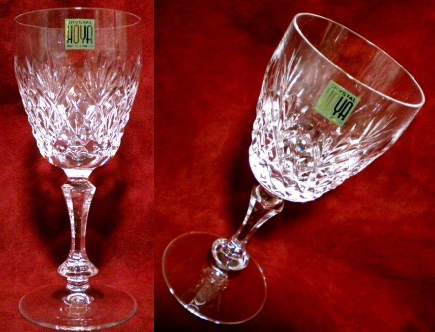 売切 HOYA クリスタル カット ワイングラス 容量160cc 2客組 未使用 B/B 纏購入特典有 寸法φ上66中43下65×H153mm 重量200g 口元厚1.2mm拍卖