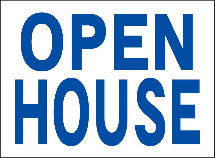 小型看板「OPEN HOUSE(青字」【不動産】屋外可拍卖