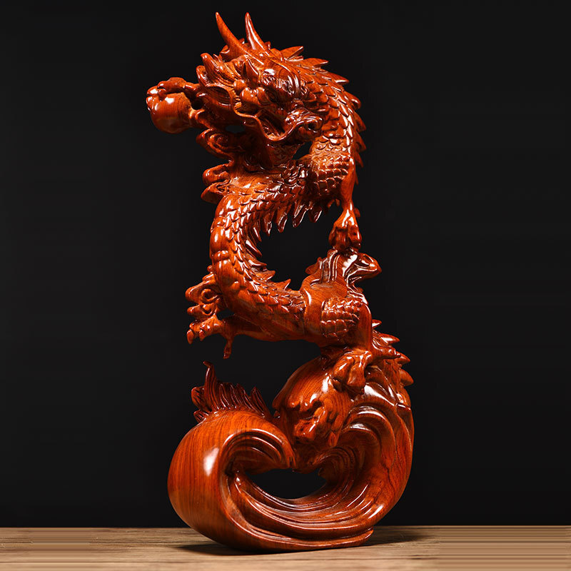 高品質★龍置物実木家居居間動物装飾工芸品 干支 辰年 開運 高さ20cm拍卖