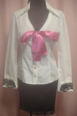 ★即決★MA*RS マーズ MARS シュガーグロス sugar gloss シャツ ブラウス+ミニスカート ストライプレース 上下セット★拍卖