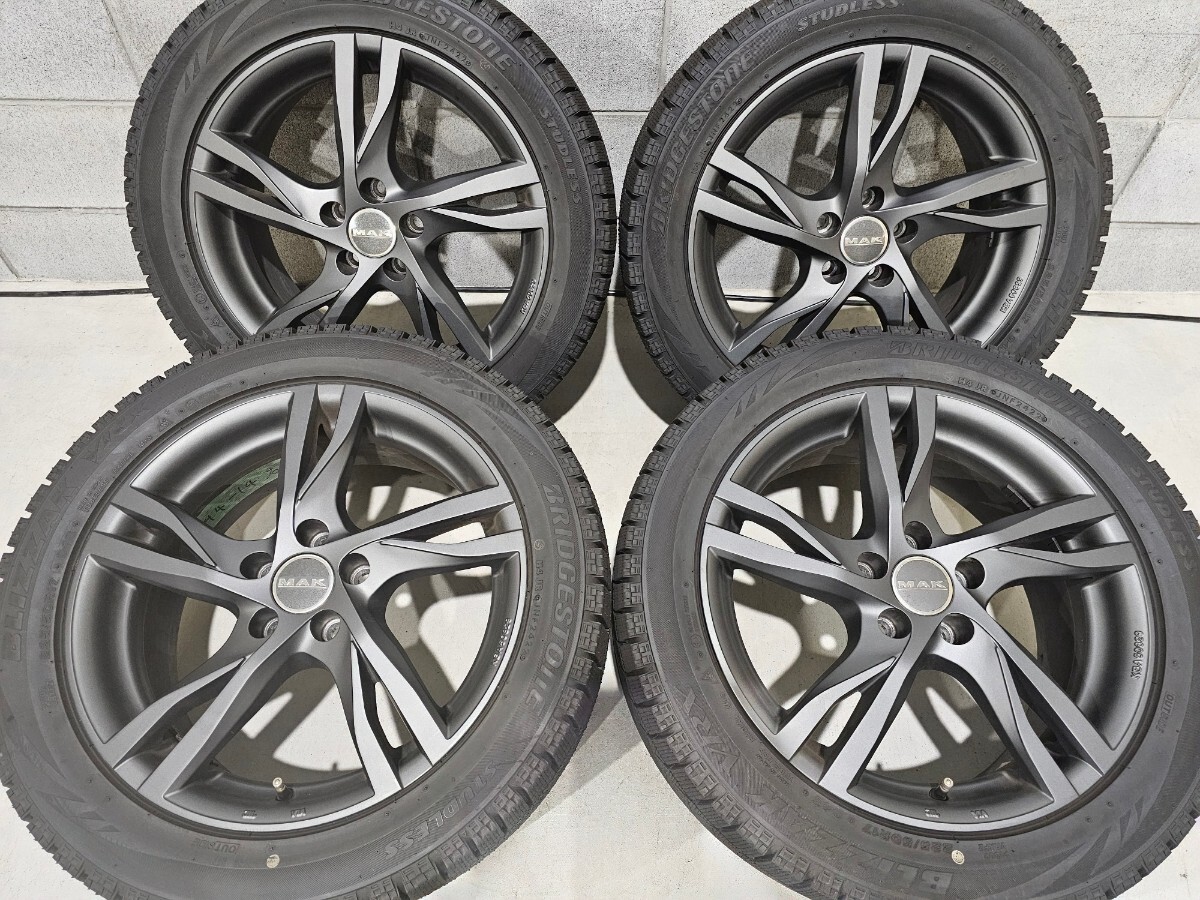 【中古品】2022年製 225/50/17 極上 バリ山 ブリザック VRX ブリヂストン ストックホルム マットチタン スタッドレス VOLVO ボルボ拍卖