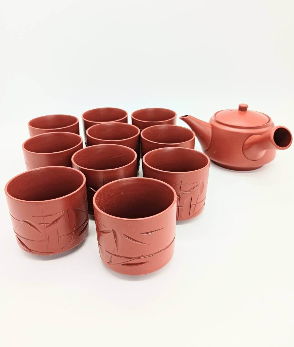 【未使用品】急須 湯呑 湯のみ 茶器 食器 和 陶器 焼き物 セット 10個 【中古】io-0748-kc拍卖