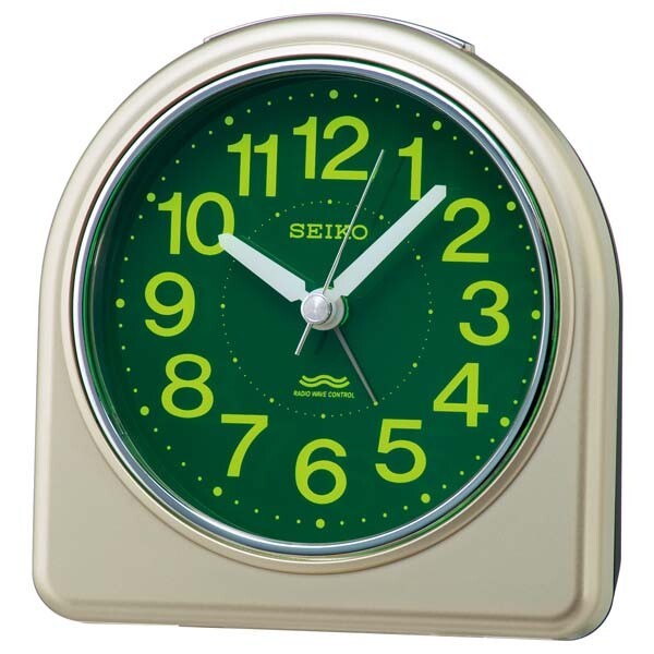 セイコー クロック 電波時計 目覚し時計 KR332G 集光樹脂文字板 アナログ SEIKO CLOCK拍卖