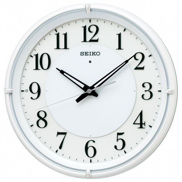 セイコー 電波時計 壁掛け時計 KX233W 自動全面点灯 ライト付き スイープ アナログ拍卖