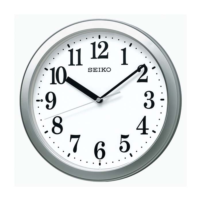 セイコー クロック スタンダード 電波 壁掛け時計 KX256S ステップセコンド 銀色メタリック塗装 シルバー アナログ拍卖