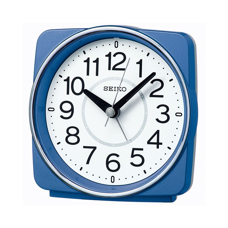 セイコー クロック スタンダード 電波 目覚し時計 KR335L 電子音アラーム ステップセコンド 青 ブルー アナログ SEIKO CLOCK拍卖