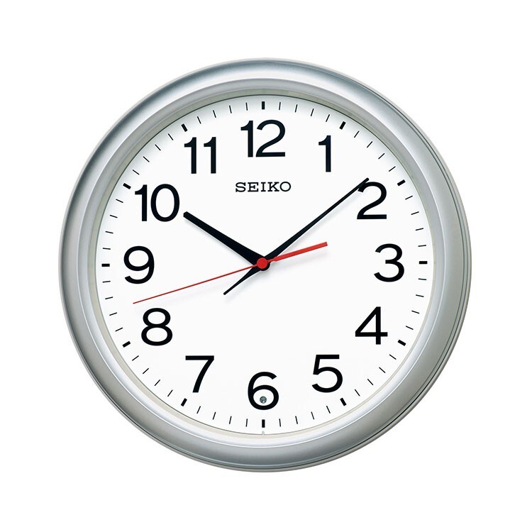 セイコー クロック スタンダード 電波 壁掛け時計 KX250S スイープセコンド おやすみ秒針 銀色 シルバー アナログ SEIKO CLOCK拍卖