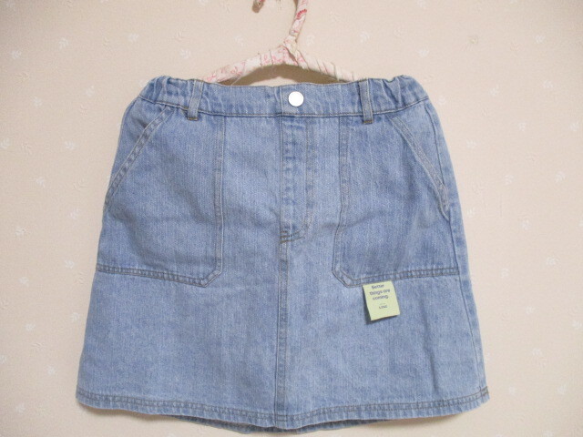 ● Lovetoxic ● ☆可愛いデニムスカート 裏地付き☆ ブルー 150㎝ 40505拍卖