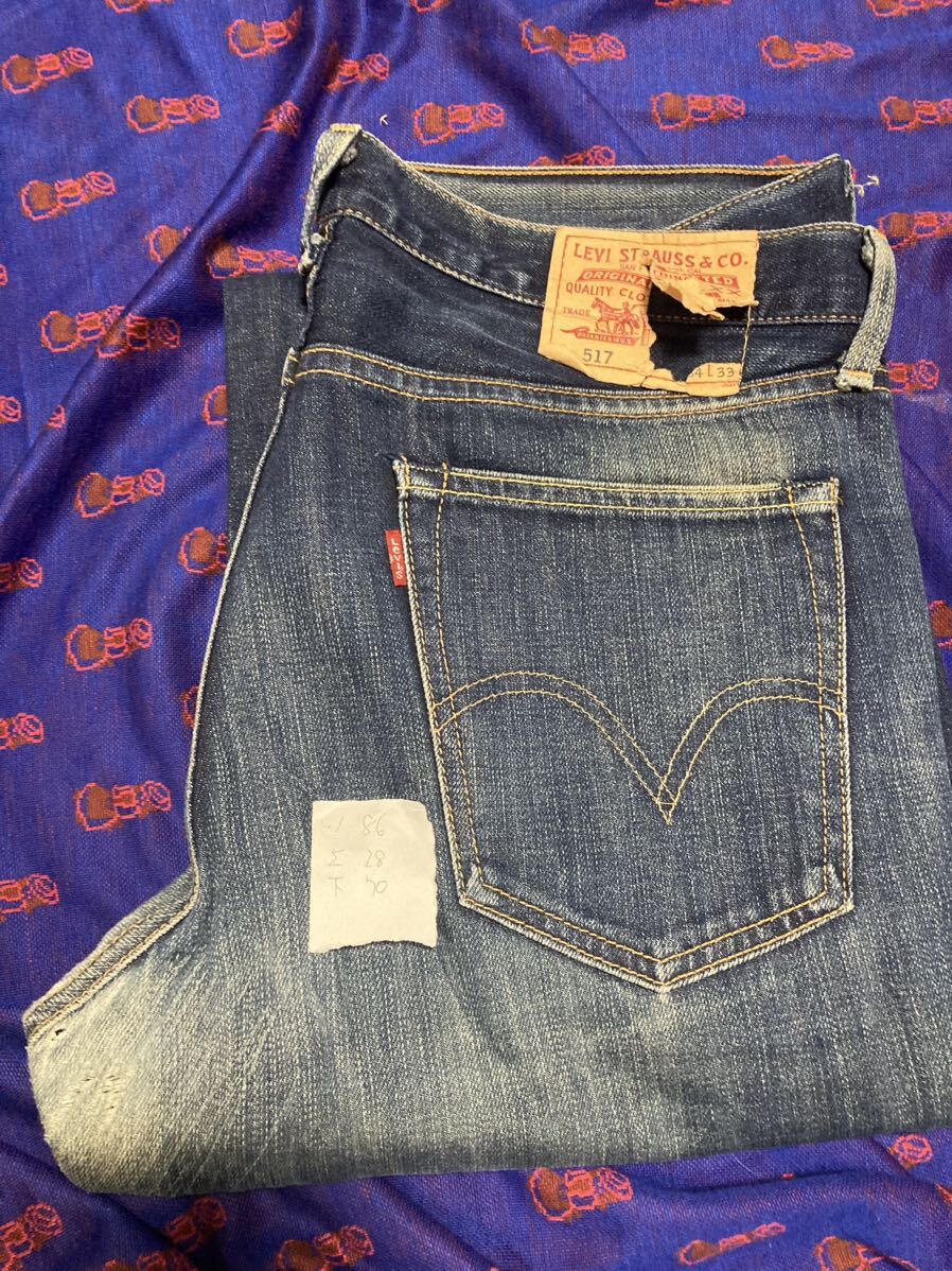 W34 L33 517 2005年製 Levi’s リーバイス ブーツカット LEVISリーバイス 赤耳拍卖