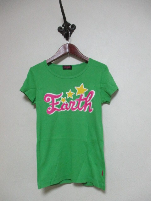 EARTHMAGIC 緑プリント半袖カットソーサイズ160(USED)50324拍卖