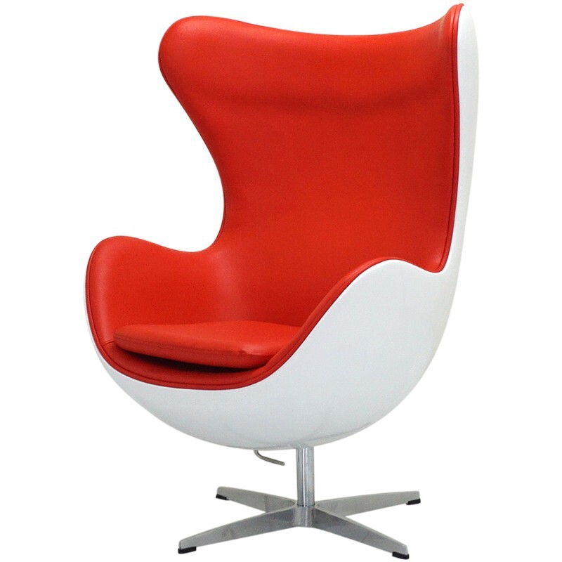 エッグチェア アルネヤコブセン ファイバーグラス外装 レッド 赤 eggchair ソファ ソファー いす イス拍卖
