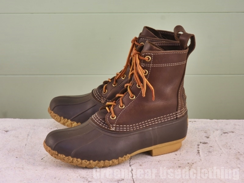 A015 USA製 L.L.ビーン ビーンブーツ 良い味 茶 ブラウン レディース 25.5cmくらい拍卖