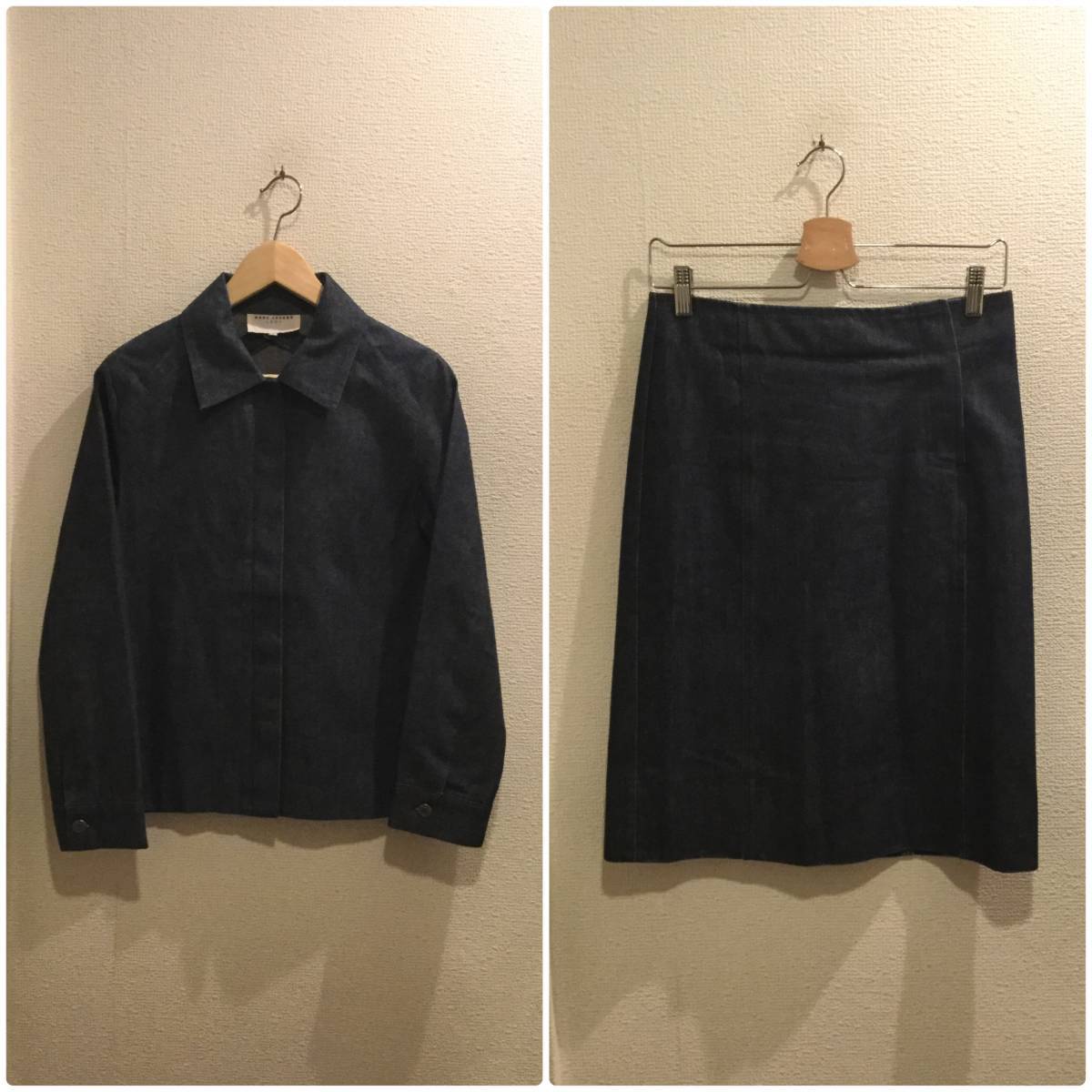 マークジェイコブス 比翼釦デニムジャケットセットアップ/スカート拍卖