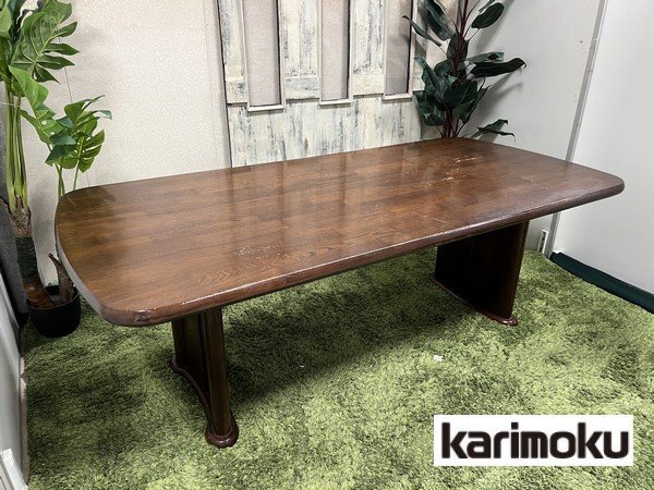 §【karimoku/カリモク 高級ダイニングテーブル 2000x950mm 6人掛け リビング/食卓テーブル オーク材 】P02205拍卖