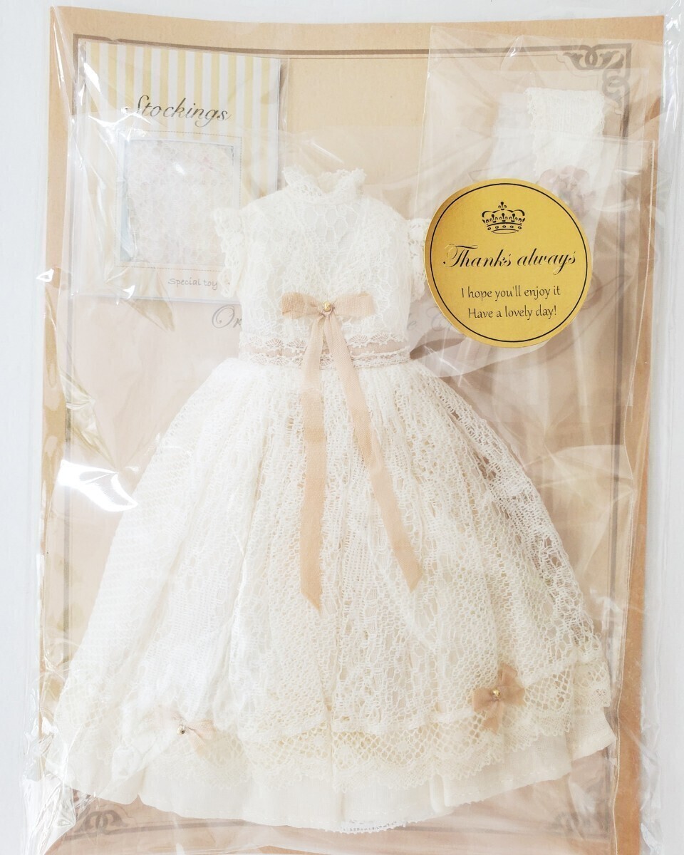 新品未使用●極美品●ディーラー様製 アウトフィット「Special Lace Dress(cream)」 momokodoll サイズspecial toy box様 s.t.b様 作家様拍卖