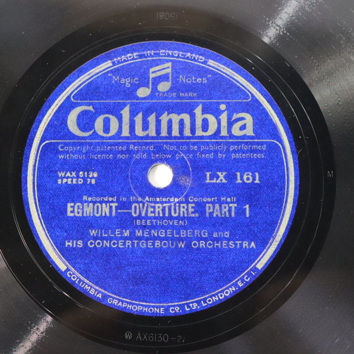 S685/SP盤/英Columbia/ウィレム・メンゲルベルク/コンセルトヘボウ/ベートーヴェン:「エグモント」序曲拍卖