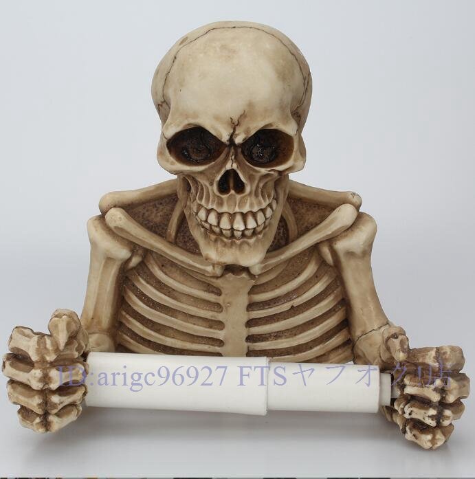 B2183☆家庭用品トイレットペーパーホルダー ペーパーホルダー バスルーム ロールペーパー 壁掛け スカル 骨 骸骨 ユニーク ドクロ拍卖