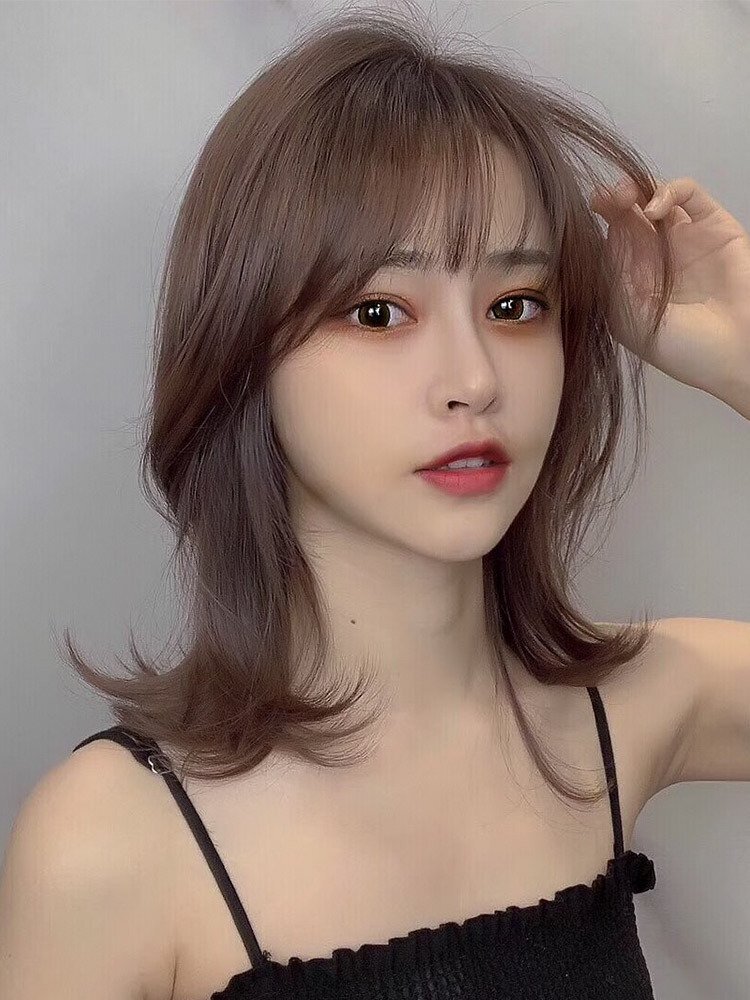 B0894☆新品大人気 高品質 フルウィッグ 人毛 ウィッグ かつら セミロングストレート 髪型拍卖