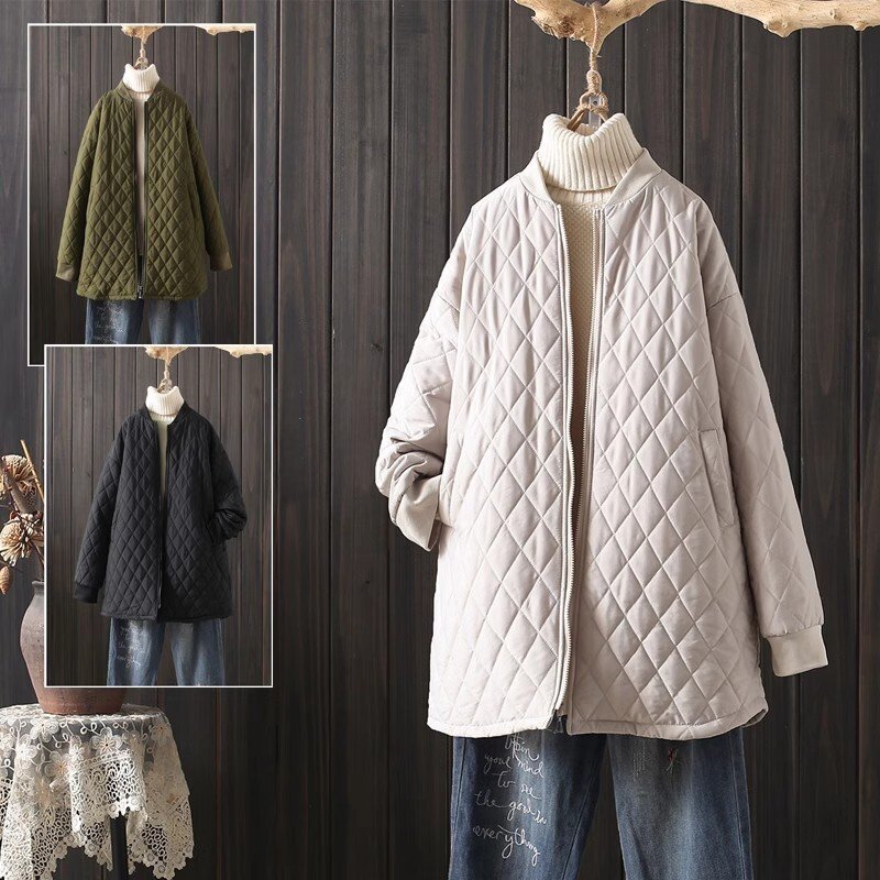 B0635☆新品春 キルティングコート 中綿 コート ショート丈 軽量 ジャケット 防寒 大きいサイズ アウター ベージュ お色選択可拍卖