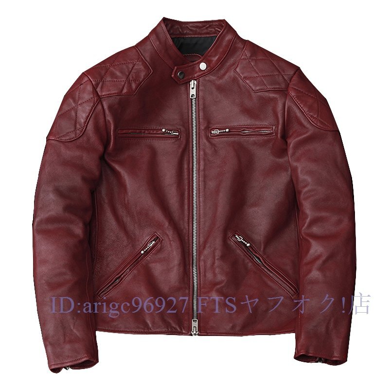 B2213☆新品ライダースジャケット レザージャケット 本革 羊革 革ジャンコート vintage バイクジャケット メンズファッショ S~5XL拍卖