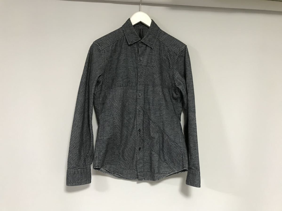 本物ブラックバレットニールバレットコットンボーダー柄ネル長袖シャツメンズサーフミリタリーアメカジゴルフビジネススーツ黒グレー1S拍卖