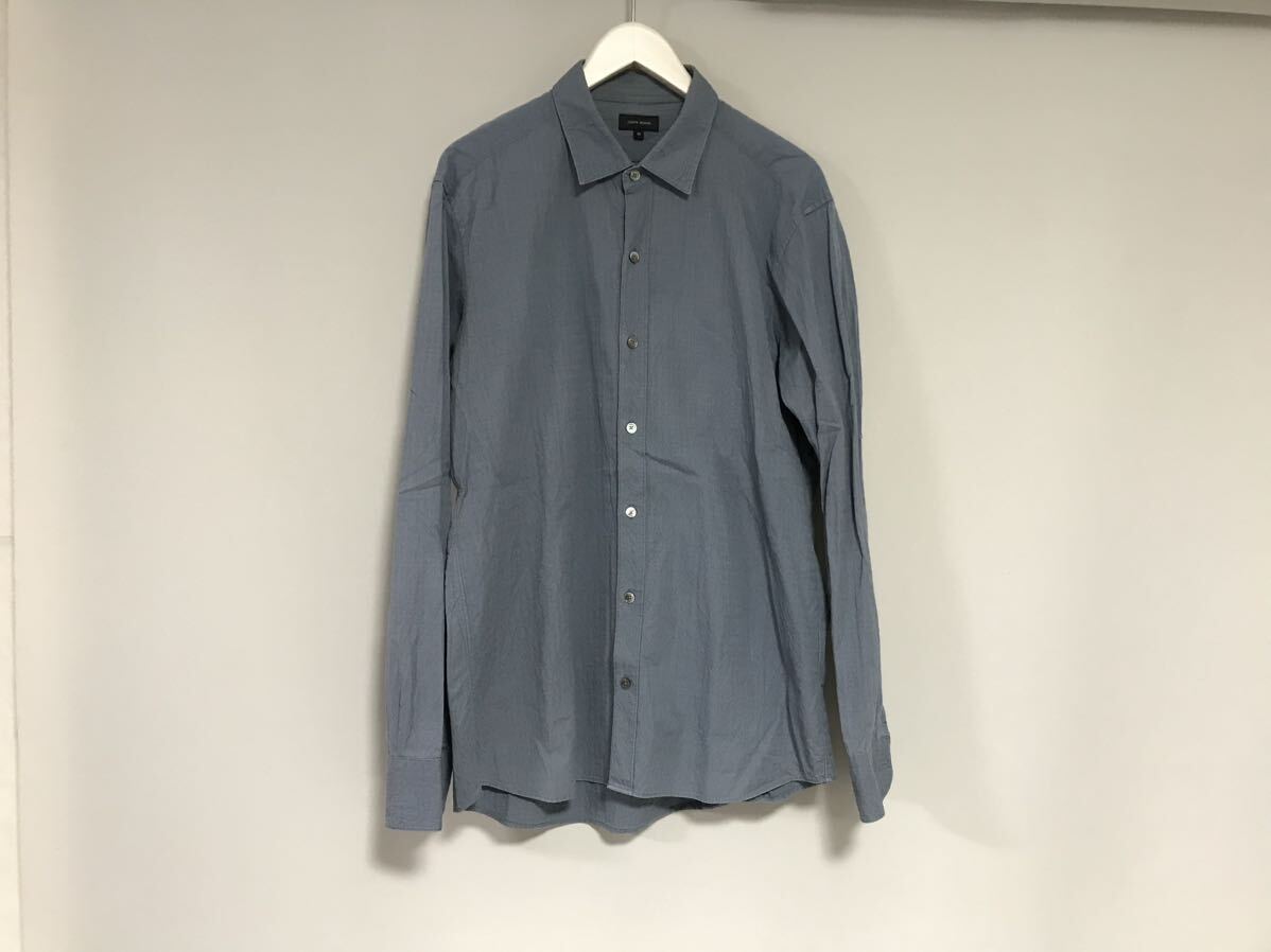 本物ジョゼフオムJOSEPHHOMMEコットンドレス長袖シャツコートメンズサーフミリタリーアメカジゴルフビジネススーツXL青ブルー50拍卖
