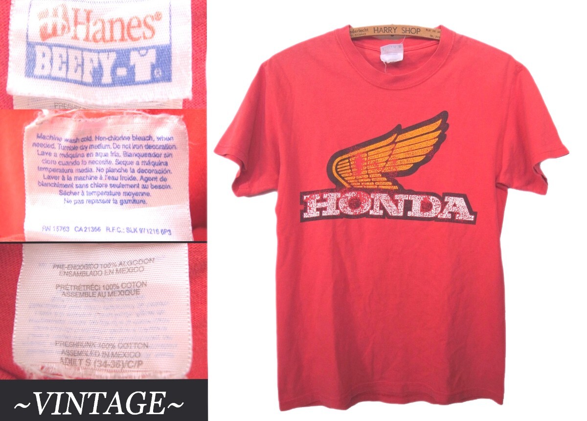 80sビンテージ HANES ヘインズ HONDA ウイング 翼 シングルステッチ mexicoメキシコ製 VINTAGE マッコイズ championウエアハウスsuzuki拍卖