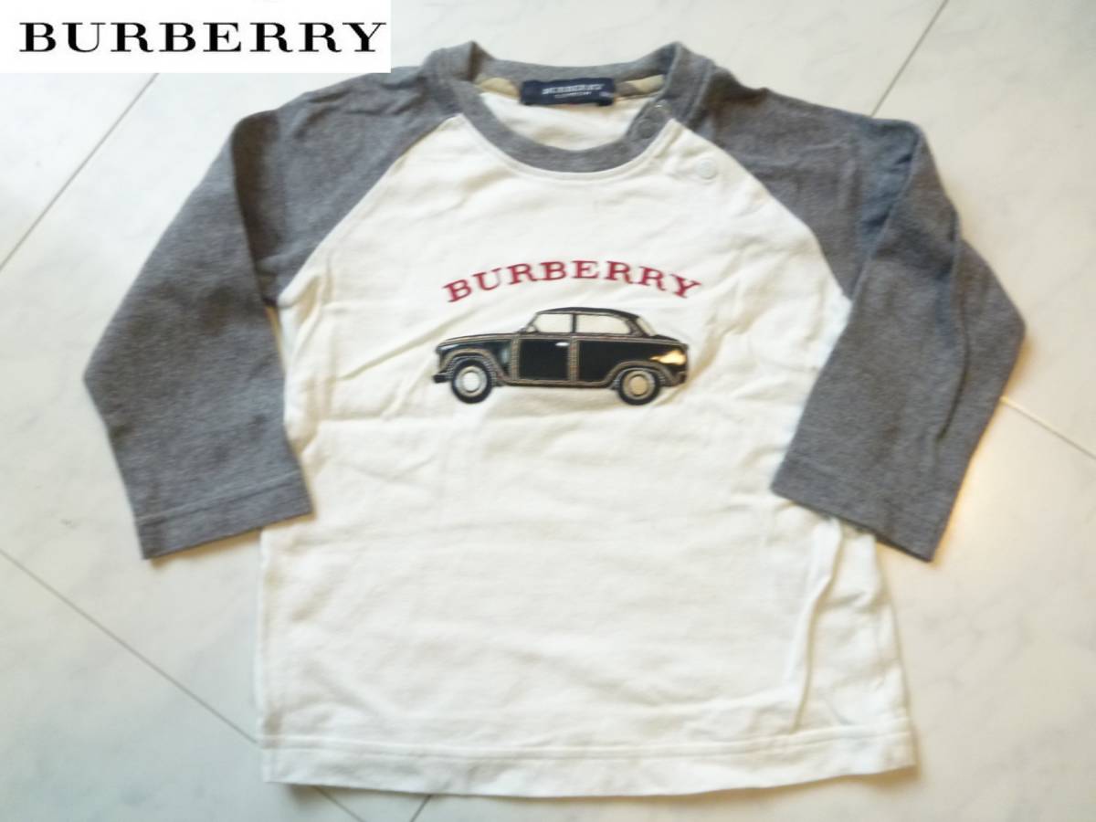 BURBERRY バーバリー ★ ロゴ 車くるま 長袖Tシャツ 80拍卖